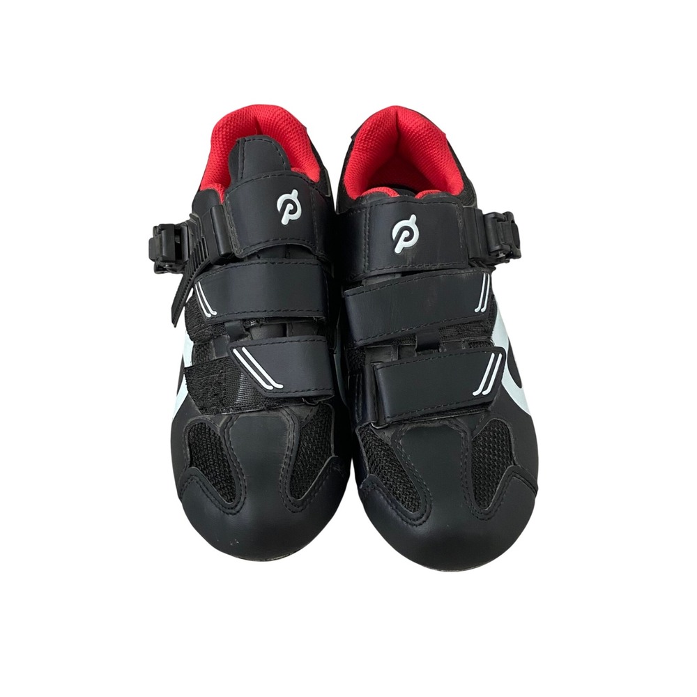 Peloton Cycling Shoes Black Red White Indoor Spin Shoes Size 38 Look Delta Cleat